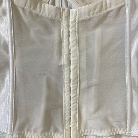 Dominique Strapless Satin Corset Bustier White Bridal Lingerie Boning & Hook - Picture 4 of 6